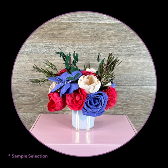 DIY Build-A-Floral (20 flower) Kit, Candle Glass Vase, Sola Wood Flowers - Image 9