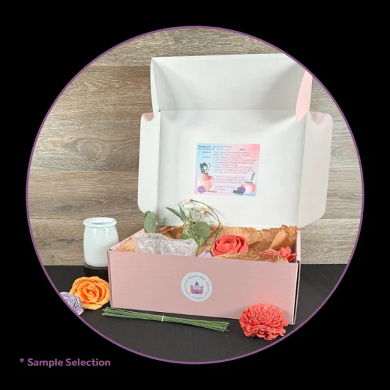 DIY Build-A-Floral (20 flower) Kit, Small Glass Jar, Sola Wood Flowers - Image 8