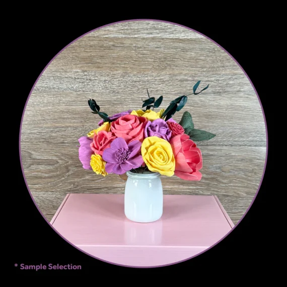 DIY Build-A-Floral (20 flower) Kit, Small Glass Jar, Sola Wood Flowers - Image 10