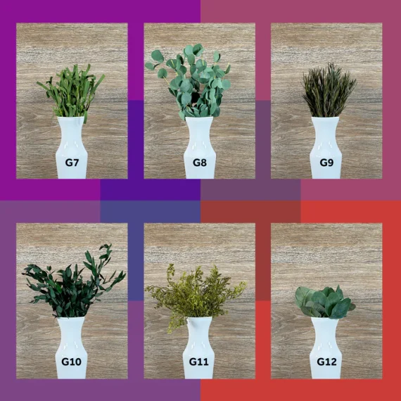 DIY Build-A-Floral (30 flower) Kit, Square Short Glass Vase, Sola Wood Flowers - Image 9